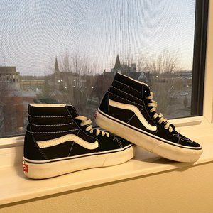 Black Vans SK8-Hi Platform Shoes - 8W/6.5Y